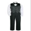 Unotux Boys Suits Black Bow Tie Vest Sets Tail Tuxedos Baby Toddlers Kids Teens (2T) view 3