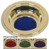 Brass Tone Offering Plates (Burgundy Felt Pad) view 1