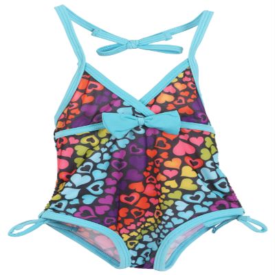 Pink Platinum Girls UV Protection Swimsuit with Bow - Black (Size 2T)
