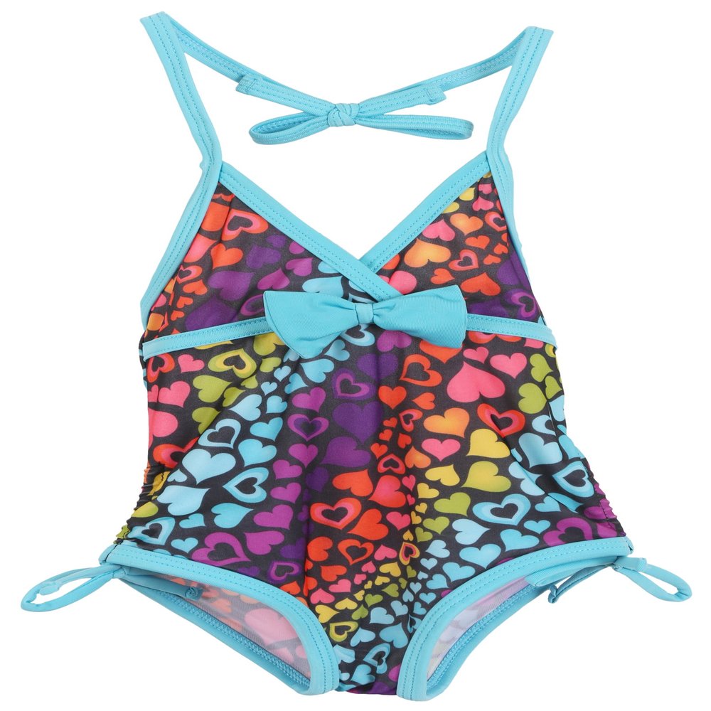 Pink Platinum Girls UV Protection Swimsuit with Bow - Black (Size 2T)