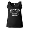 Junior This Girl Needs A Beer! Graphic Novelty Tank Top (X Large, Black)