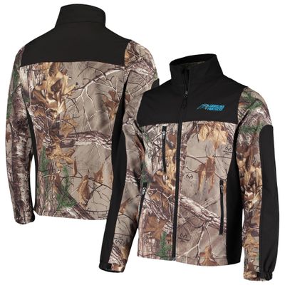 Dunbrooke Men's Realtree Camo/Black Carolina Panthers Circle Hunter Softshell Full-Zip Jacket