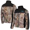 Dunbrooke Men's Realtree Camo/Black Carolina Panthers Circle Hunter Softshell Full-Zip Jacket view 1
