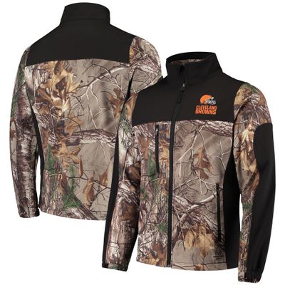 Dunbrooke Men's Realtree Camo/Black Cleveland Browns Circle Hunter Softshell Full-Zip Jacket