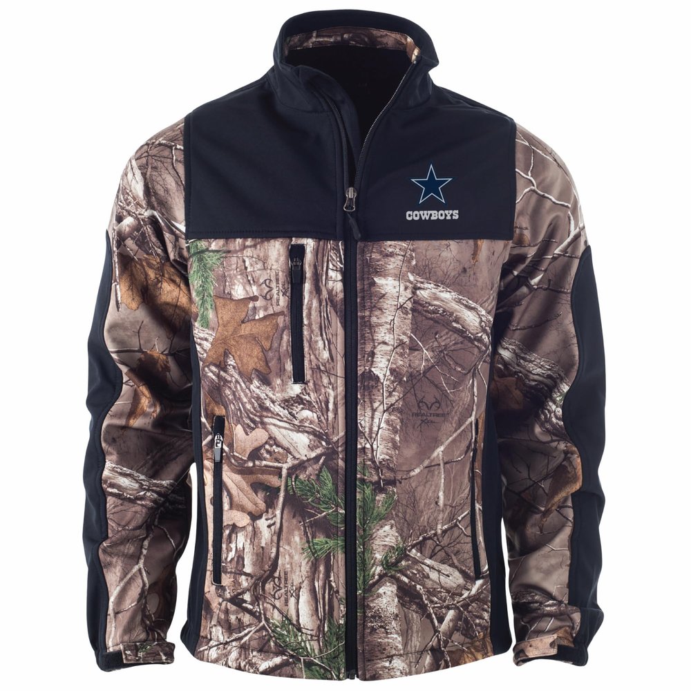 Dunbrooke Hunter Softshell Jacket | NFL Dallas Cowboys, Black/Realtree Camo, 4X-Large