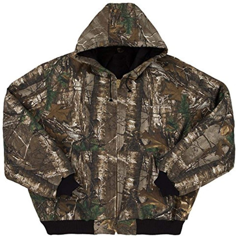 Dunbrooke NFL Tennessee Titans The Camo Canvas Quilt Lined Hooded Jacket, Real Tree Camouflage, Medium