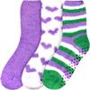BambooMN - Women's (3 Pairs) Soft Warm Fuzzy Solid/Heart/Stripe Socks - Assortment FF view 2