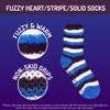 BambooMN - Women's (3 Pairs) Soft Warm Fuzzy Solid/Heart/Stripe Socks - Assortment FF view 3