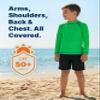 City Threads Rash Guard for Boys SPF 50+ Made in USA, Long Sleeve Swim Shirt with Sun Protection (Elf Green, 3T) view 3