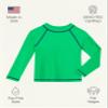 City Threads Rash Guard for Boys SPF 50+ Made in USA, Long Sleeve Swim Shirt with Sun Protection (Elf Green, 3T) view 4