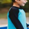 City Threads Boys Rashguard Swim Shirt UPF 50+ Soft Comfortable Durable Sun Protection Made in USA, Bright Light Blue, 4T view 3