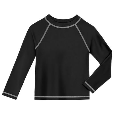 City Threads Rash Guard for Boys SPF 50+ Made in USA (L/S Black, 5y)