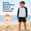 City Threads Rash Guard for Boys SPF 50+ Made in USA (L/S Black, 5y) view 3