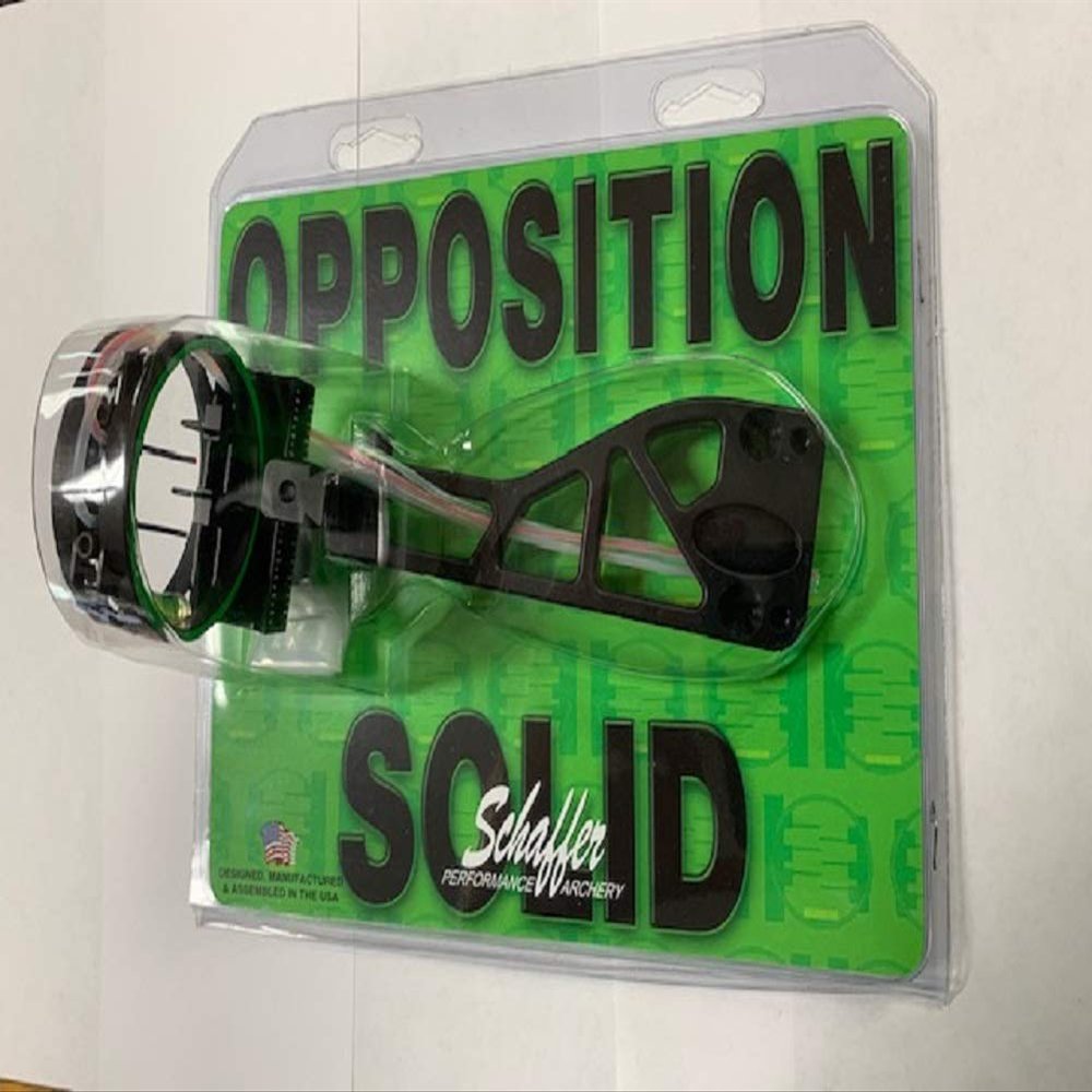 Schaffer Opposition Solid Left Hand 4 pin Bow Sight, Black