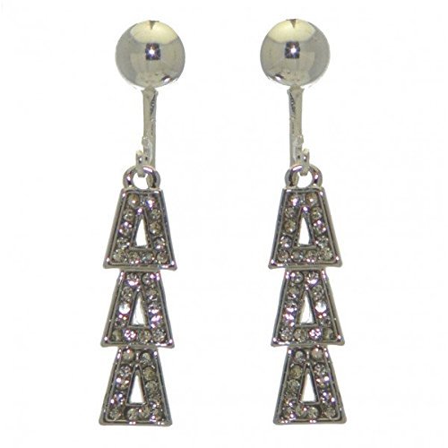 CHRISTIN silver plated crystal clip on earrings