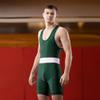 Matman Wrestling | #8525 | State Premium Singlet w/White Panel Elite Wrestlers Choice! (Green, Large) view 2