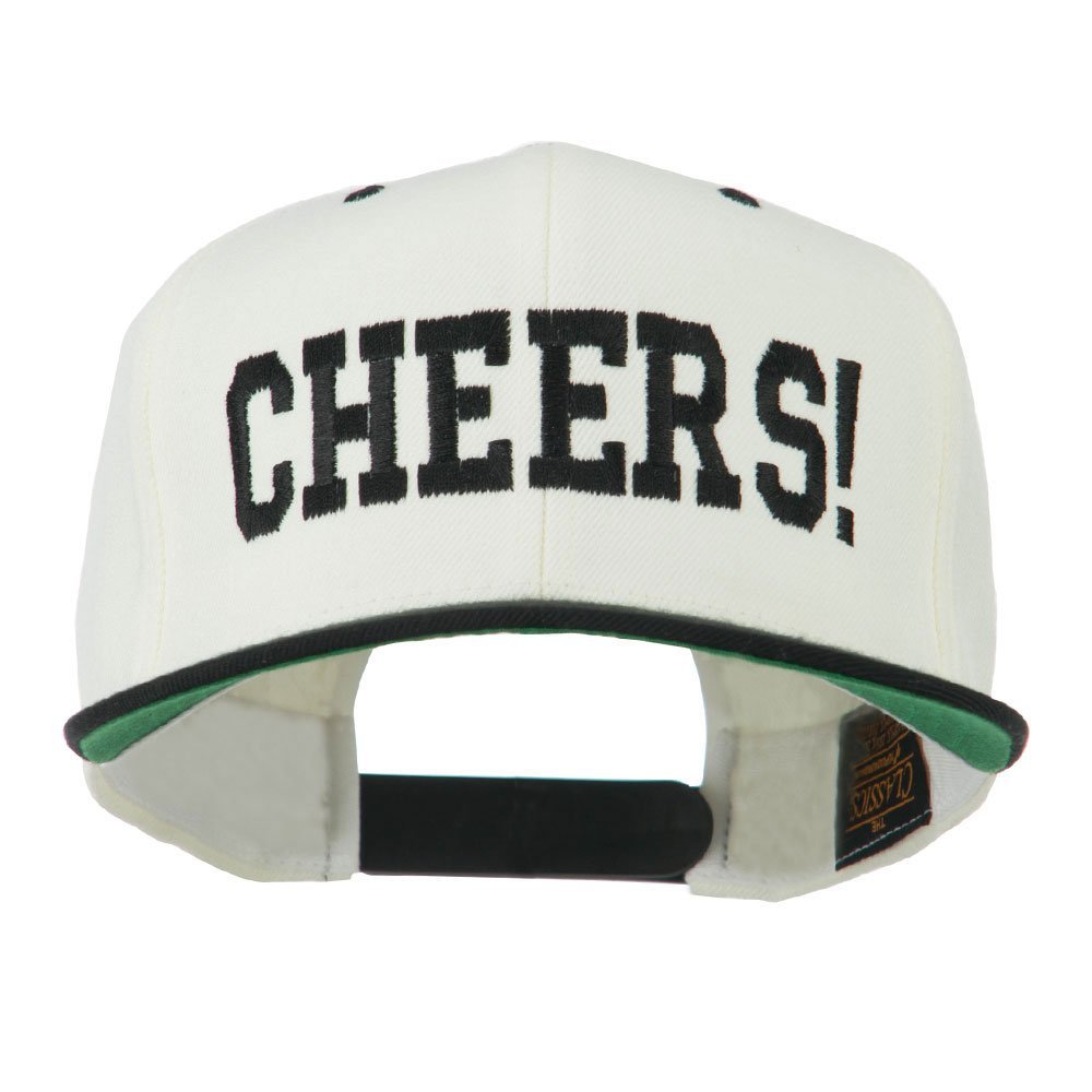 Cheers Embroidered Snapback Cap - Natural Black OSFM