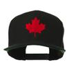 Canada Maple Leaf Embroidered Flat Bill Cap - Black OSFM view 1