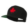 Canada Maple Leaf Embroidered Flat Bill Cap - Black OSFM view 2