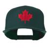 Canada Maple Leaf Embroidered Flat Bill Cap - Spruce OSFM Green view 1