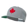 Canada Maple Leaf Embroidered Flat Bill Cap - Silver OSFM view 2