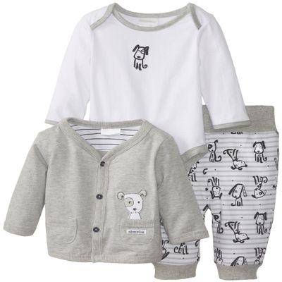 Absorba Baby-Boys Newborn B Puppy Jacket Set, Grey, 3-6 Months