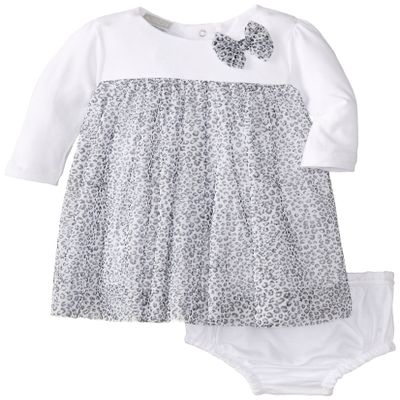 Absorba Baby-Girls Newborn G Black and White Leopard Print Dress with Panty, Printed, 6-9 Months