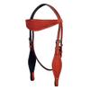 HILASON Western Horse Headstall Genuine American Leather Basket Weave Mahogany | Bridle view 1