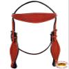 HILASON Western Horse Headstall Genuine American Leather Basket Weave Mahogany | Bridle view 2