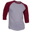 DREAM USA Men's Casual 3/4 Sleeve Baseball Tshirt Raglan Jersey Shirt H Gray/Burgundy 2XL view 1
