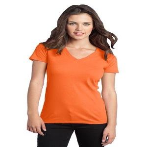 District - Juniors The Concert Tee V-Neck. DT5501 Neon Orange