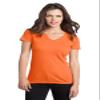District - Juniors The Concert Tee V-Neck. DT5501 Neon Orange view 1