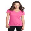 District - Juniors The Concert Tee V-Neck. DT5501 Neon Pink view 1