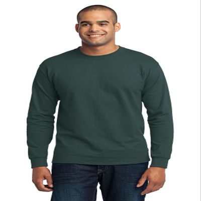 Port & Company Tall Long Sleeve 50/50 Cotton/Poly T-Shirt. PC55LST Dark Green