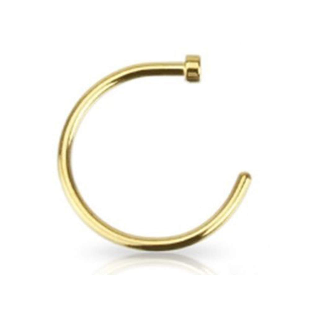 18g Gold Plated Nose Ring Body Jewelry Piercing Hoop 18 Gauge 5/16"