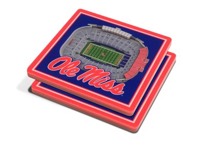 YouTheFan NCAA Mississippi Rebels 3D StadiumView Coasters - Vaught Hemingway Stadium