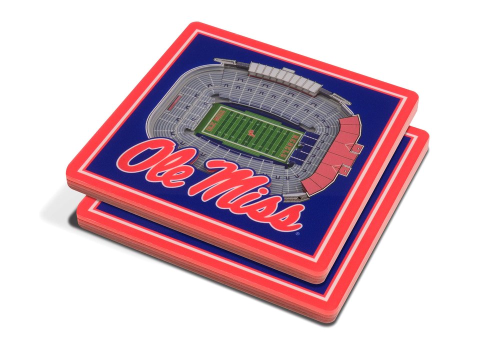 YouTheFan NCAA Mississippi Rebels 3D StadiumView Coasters - Vaught Hemingway Stadium
