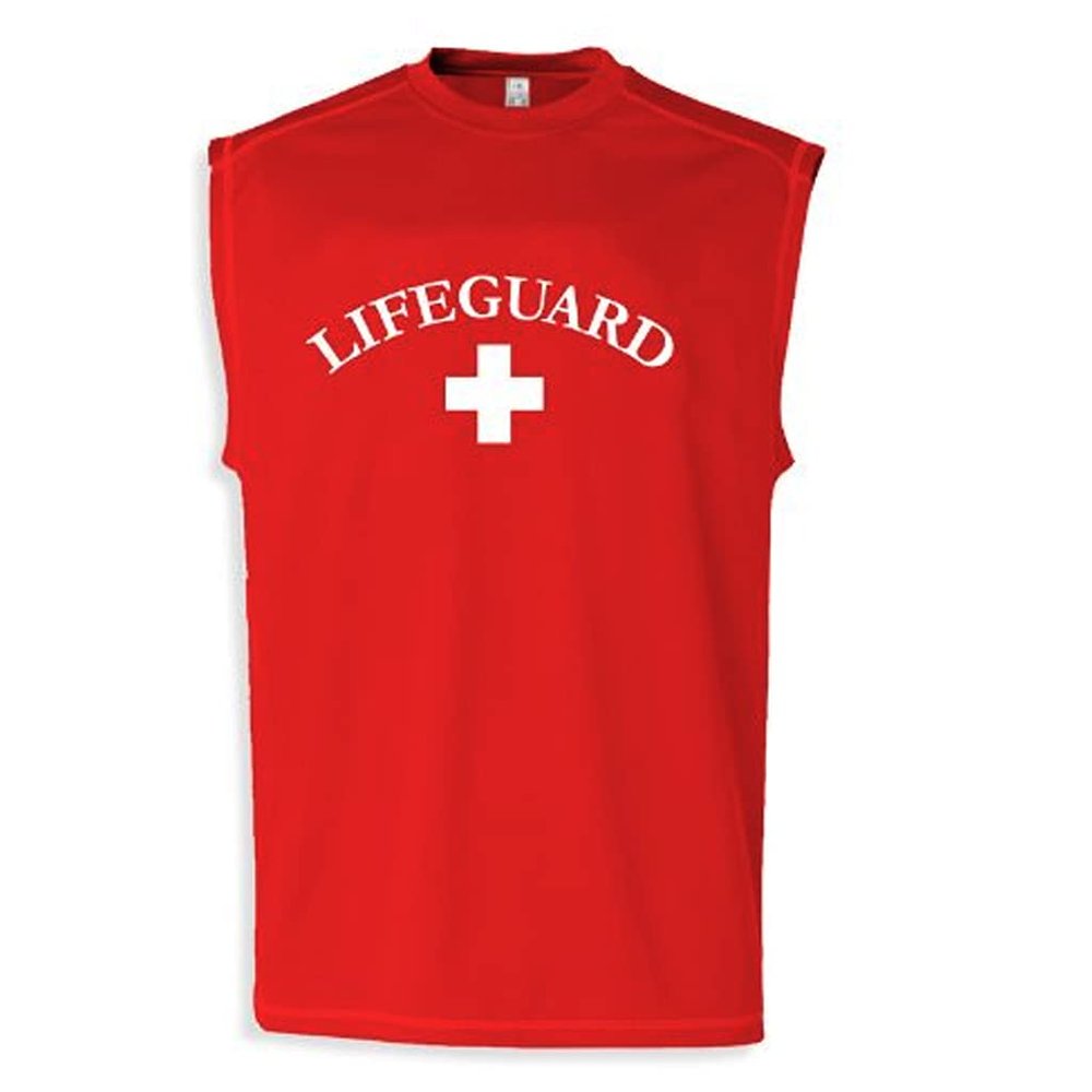Lifeguard Muscle Tee - Lifeguard Logo,Red,XL