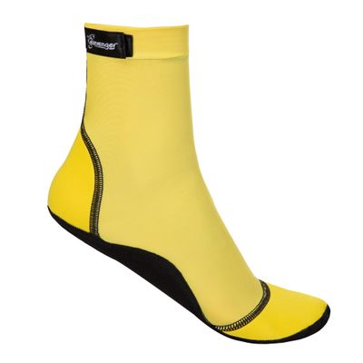 Seavenger High Cut Beach Socks with Grip Sole for Sand, Volleyball, Snorkeling, Diving, Wading (Yellow, X-Large)