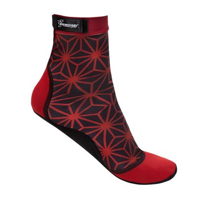 Seavenger High Cut Beach Socks with Grip Sole for Sand, Volleyball, Snorkeling, Diving, Wading (Maroon Burst, 3X-Large)