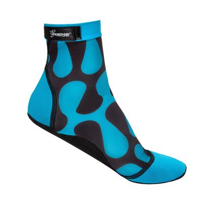 Seavenger High Cut Beach Socks with Grip Sole for Sand, Volleyball, Snorkeling, Diving, Wading (Blue Waves, 2X-Large)