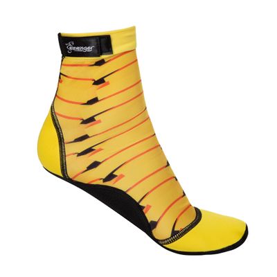 Seavenger High Cut Beach Socks with Grip Sole for Sand, Volleyball, Snorkeling, Diving, Wading (Yellow Ribbon, 3X-Large)