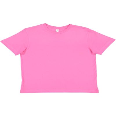 LAT Youth 100% Cotton Jersey Crew Neck Short Sleeve Tee, Raspberry, Large