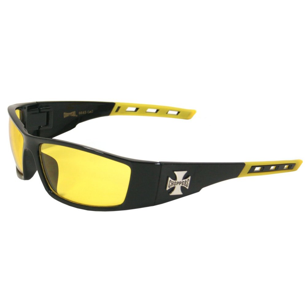 Choppers Bikers Sports Wrap Sunglasses for Motorcycle, All Outdoor Sports 3466 (Yellow)