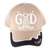 God is Good | Khaki Christian Hats for Men Womens Baseball Hat | One Size Adjustable Velcro Strap Baseball Cap | Inspirational Dad Hats for Christians view 1