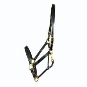 Padded Leather Head Collar - black - full