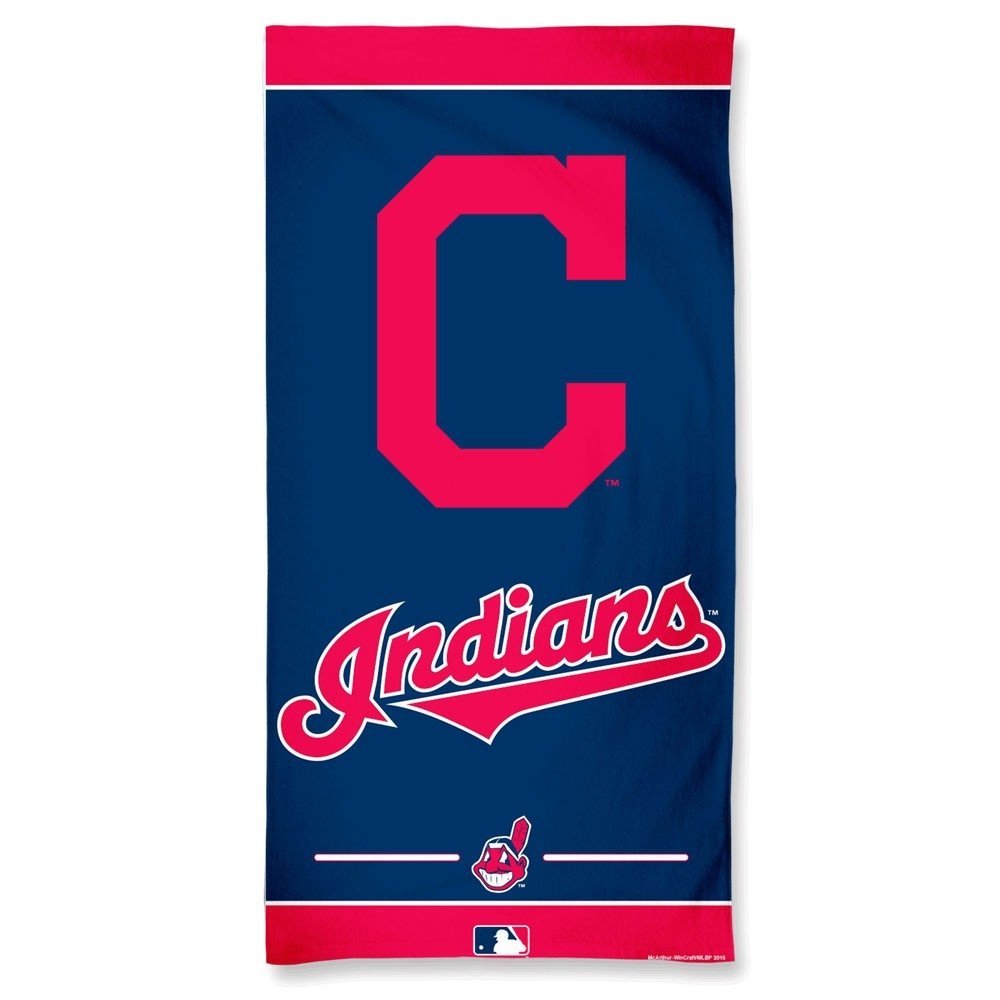 MLB Cleveland Indians Fiber Beach Towel, 9lb/30 x 60