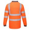 Portwest S277 Comfortable Reflective Hi Vis Polo Shirt L/S Orange, Medium view 3