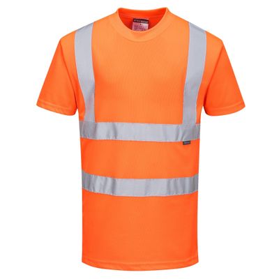 Portwest Hi-Vis T-Shirt RIS Viz Visibility Reflective Safety Work Wear Top ANSI 2, X Large Orange