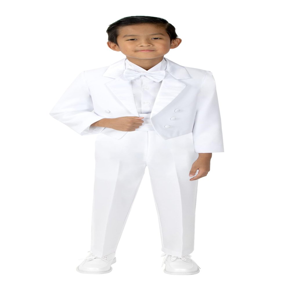 Spring Notion Boys' White Classic Tuxedo with Tail Medium / 6-12 Months